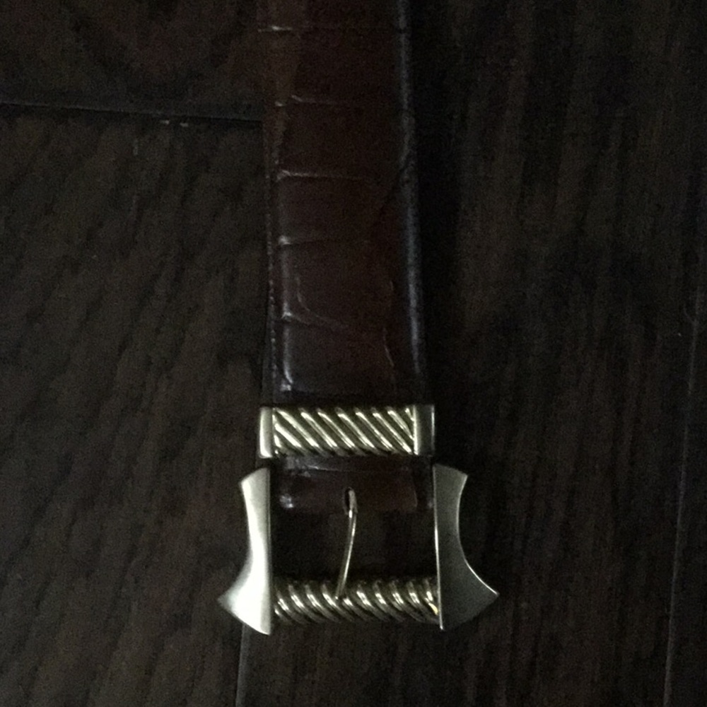 Wide leather belt